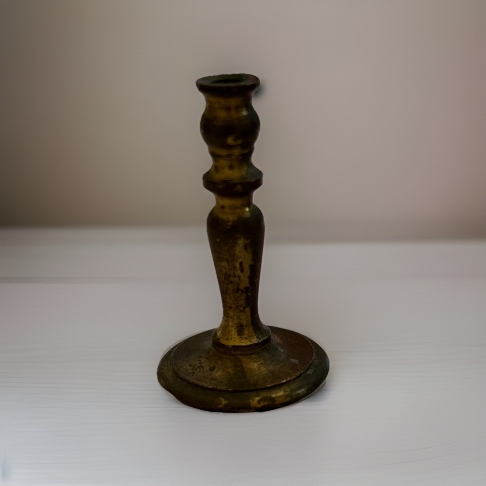 Vintage Miniature Dollhouse Brass Candle Holder Candlestick 1.5" Tall
